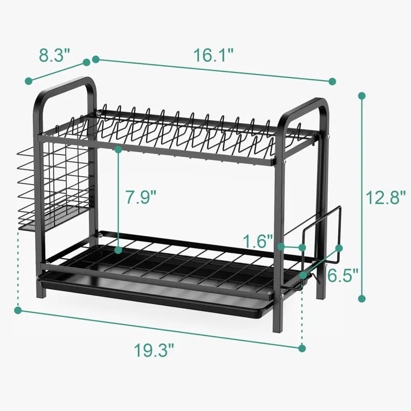 2 Tier Dish Drying Rack, Rust-Resistant