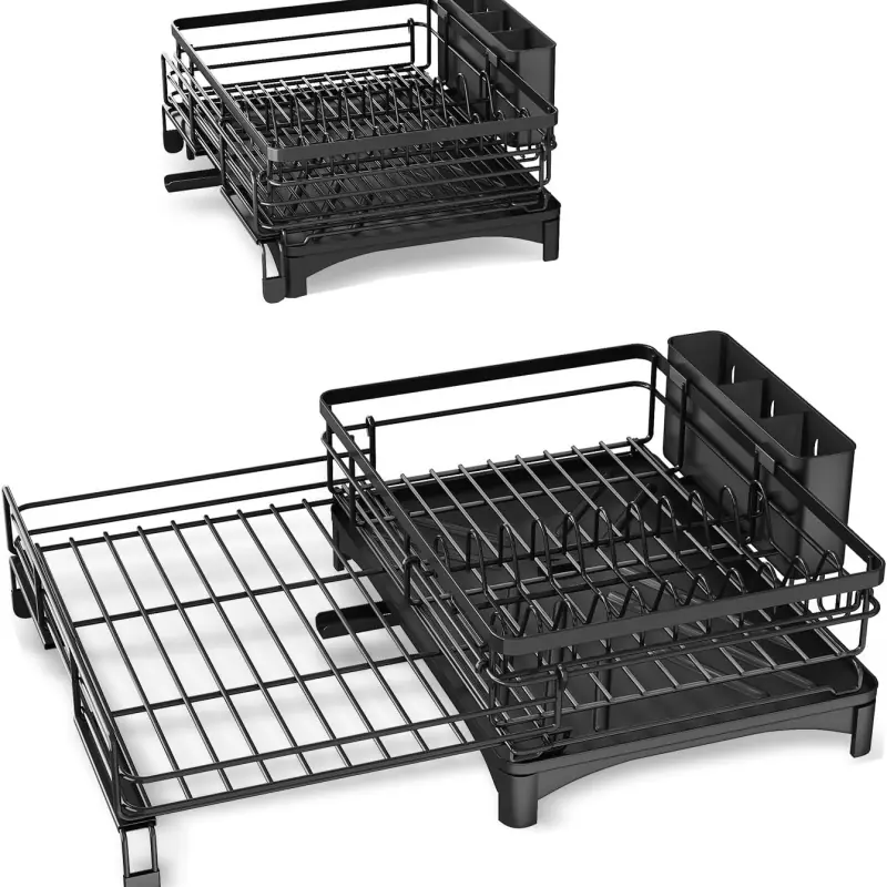 Stainless Steel Dish Strainer with Utensil Holder