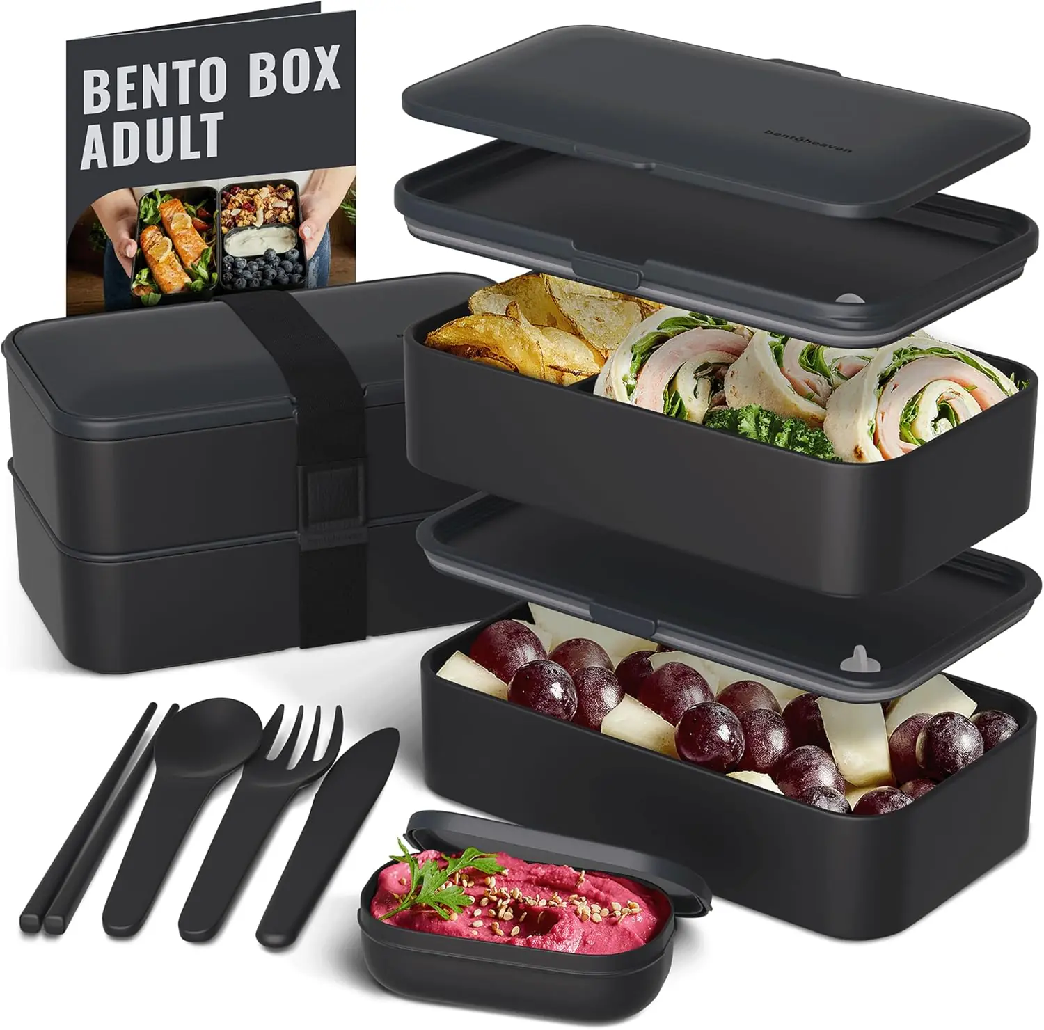 Bento Box Adult Lunch Box with Compartments for Women & Men