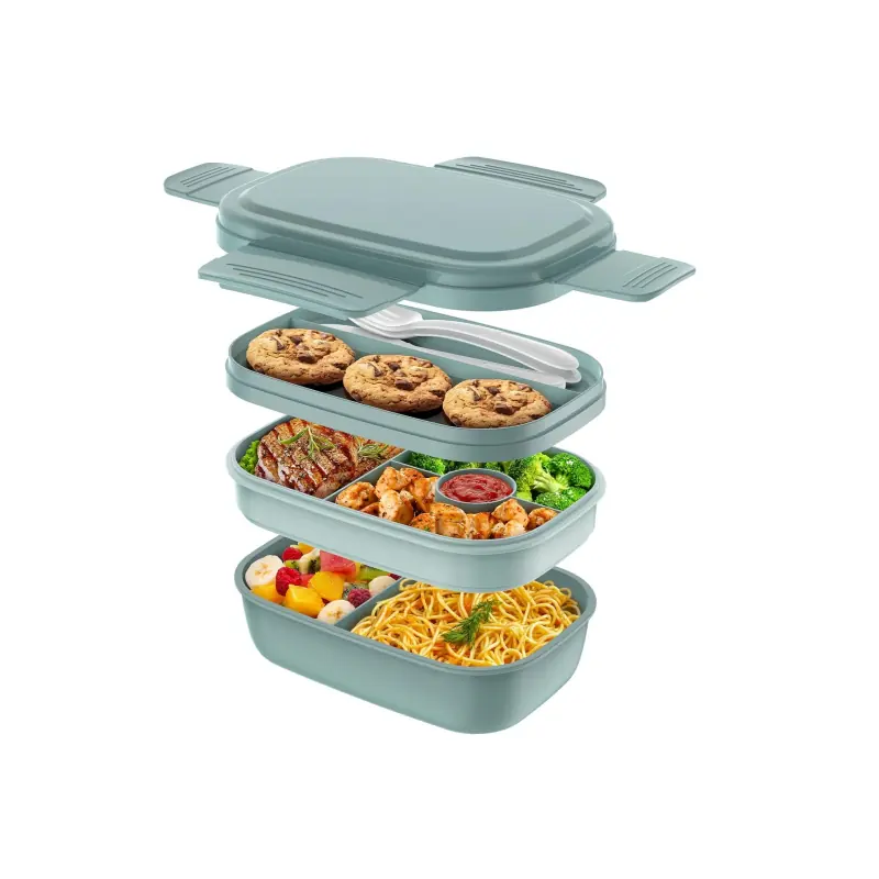 3 Stackable Bento Lunch Containers for Adults