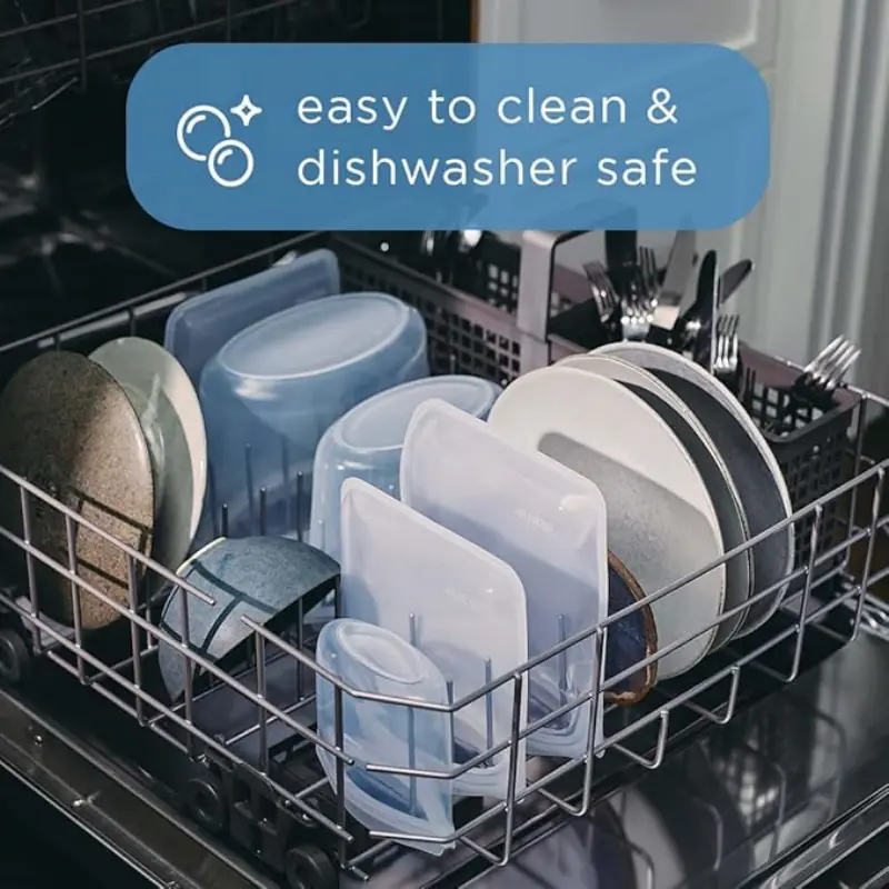 Recipientes reutilizables de silicona para almacenar alimentos