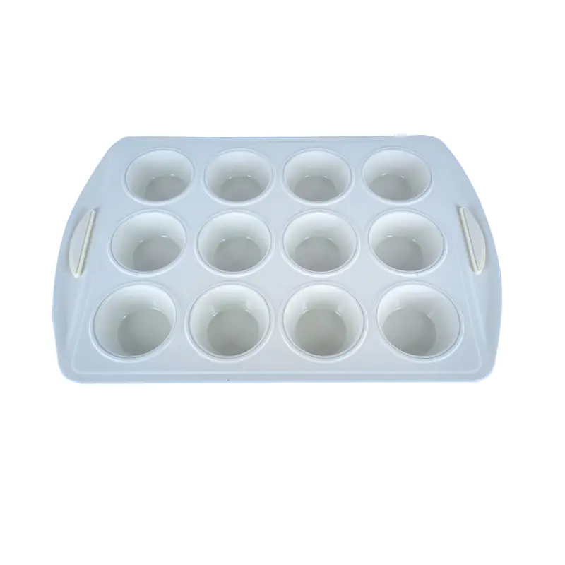 White Carbon Steel Baking Pan with Silicone Handles
