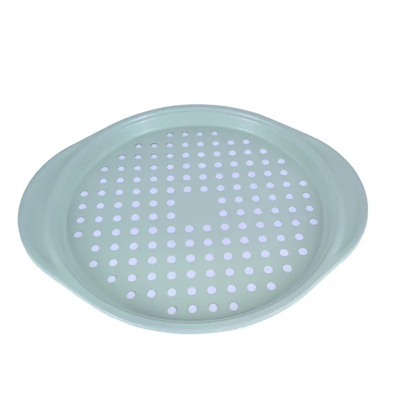 Light Green Carbon Steel Perforated Pizza Pan