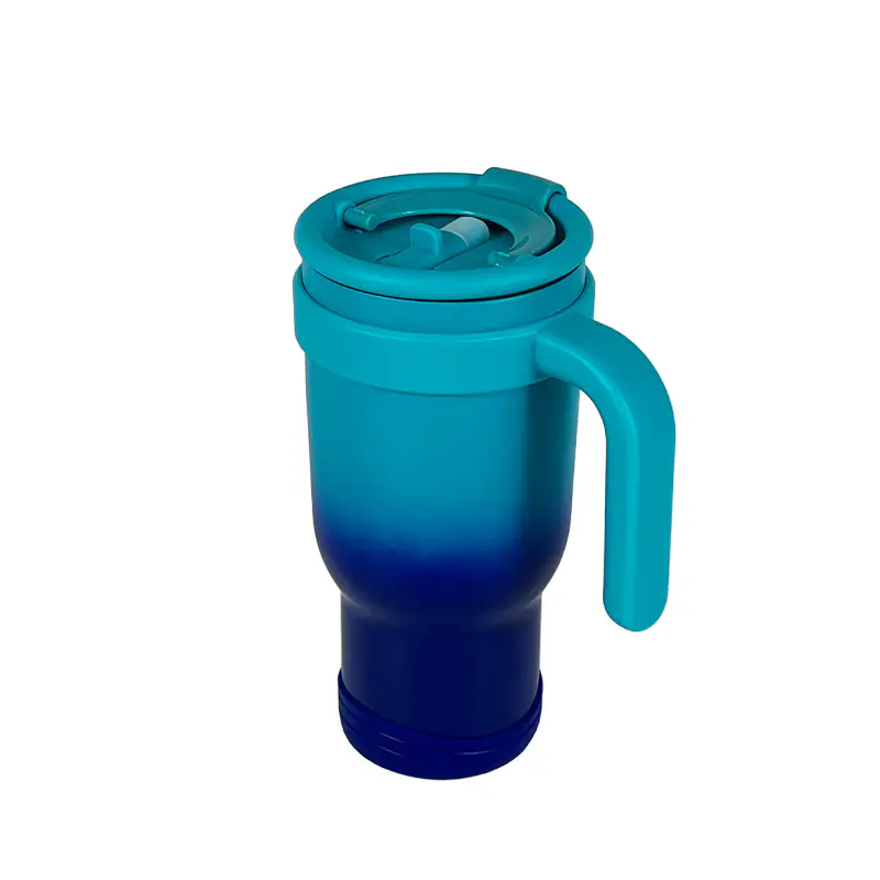 30oz Color - Blocked Insulated Straw Mug with Handle