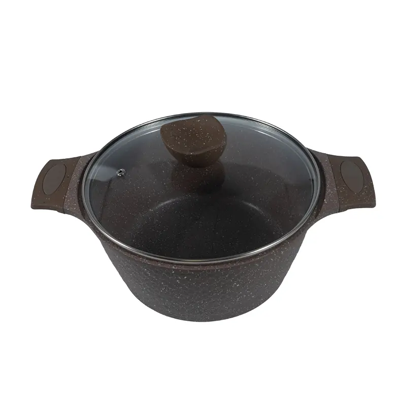 Non - Stick Aluminum Cooking Pot with Glass Lid