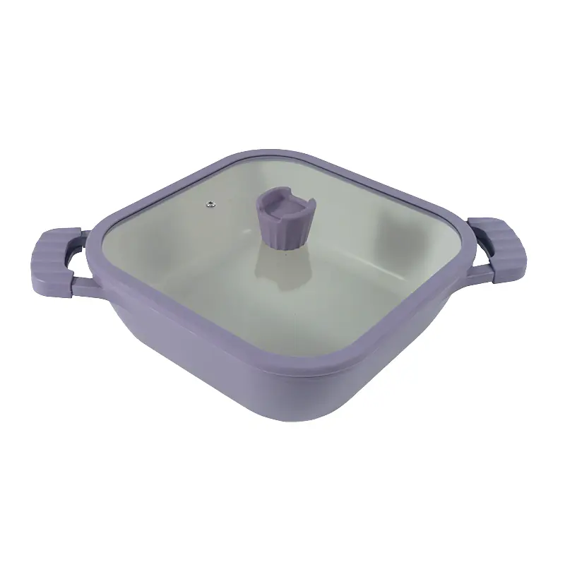 Die-cast aluminum 28cm Square Casserole with lid Wholesale