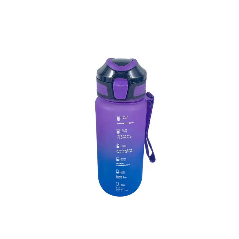 Gradient Plastic Water Bottle with Time - Marked Reminders Supplier