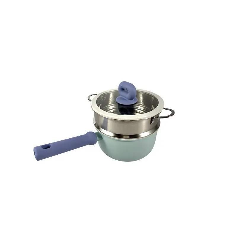 Carbon Steel 18cm Saucepan With Stainless Steel Steamer Rack and Lid Wholesale