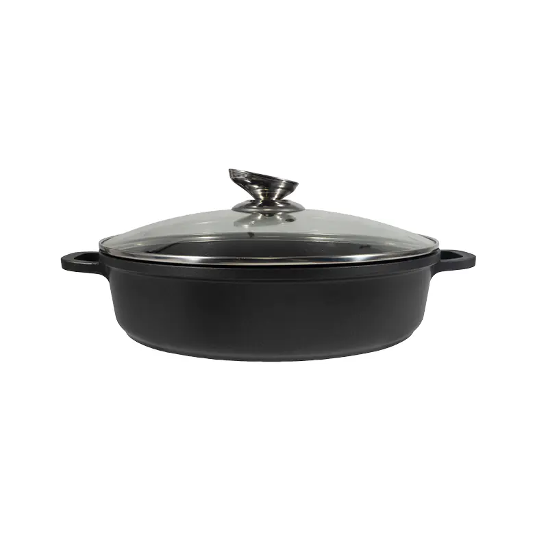 Die-cast Aluminum 28cm Shallow Casserole with lid Wholesale