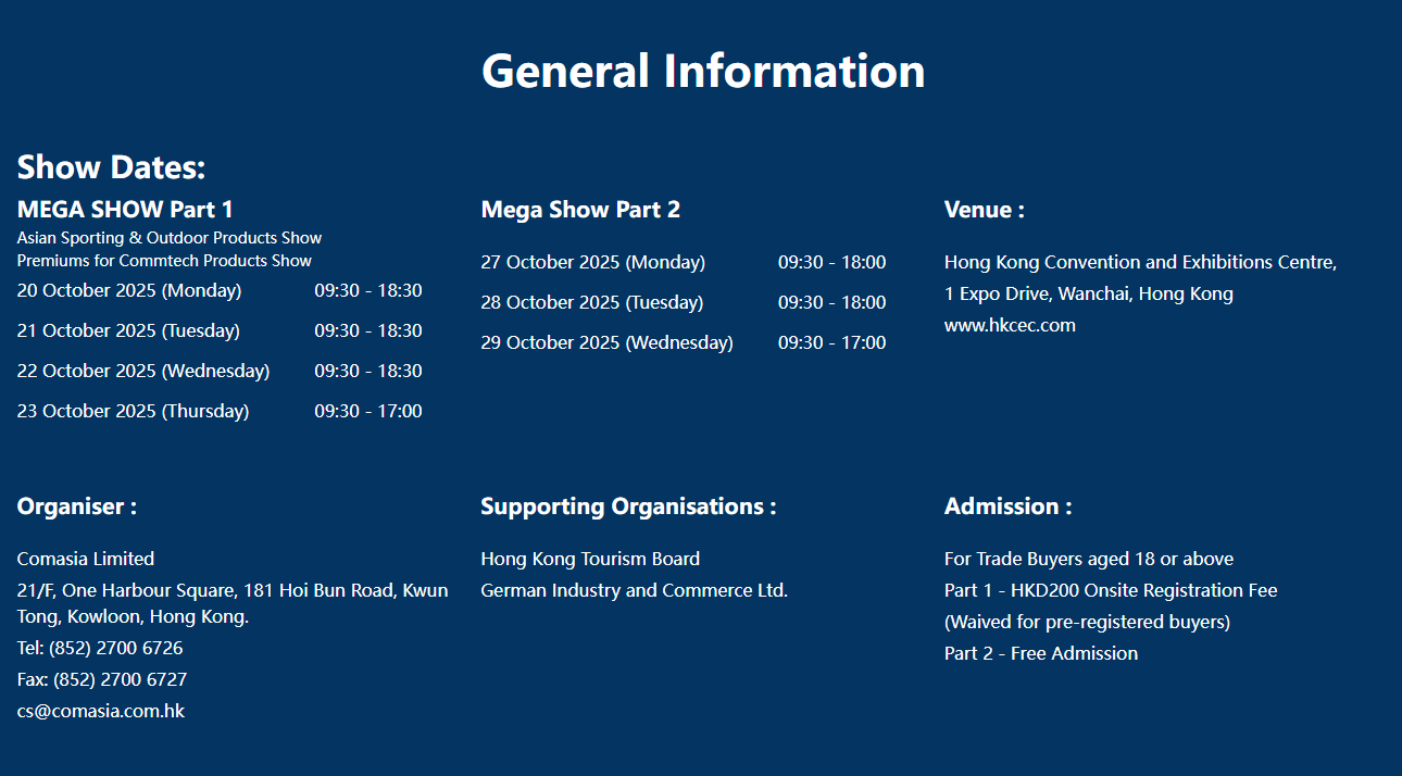 Mega show general information