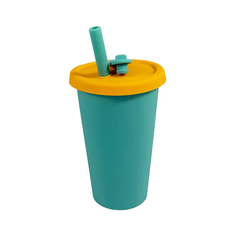 Silicone Tumbler Cups with Lids and Straws