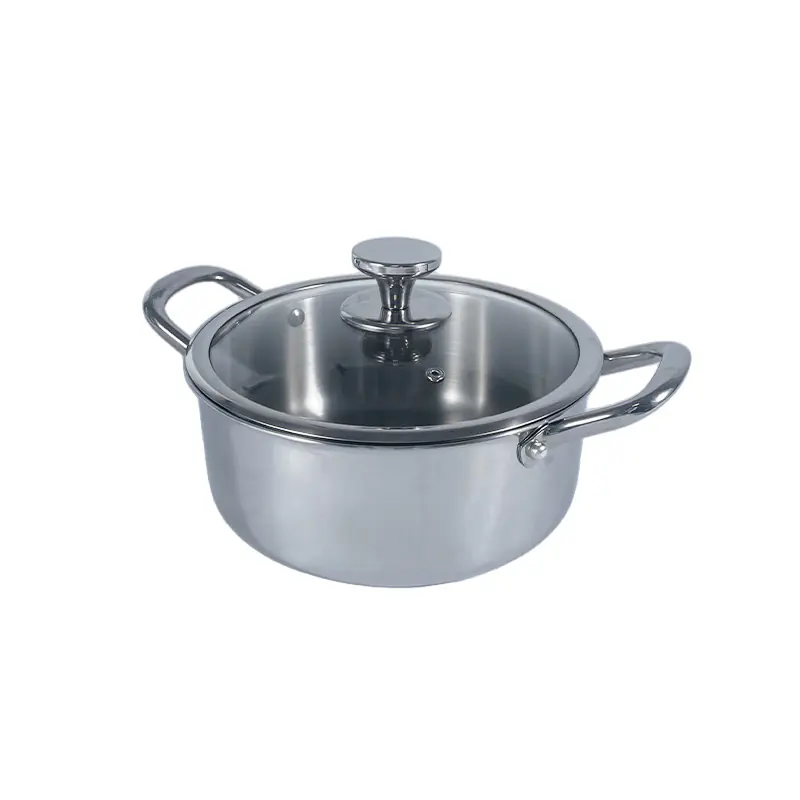 Stainless Steel Casserole with Glass Lid and Dual Handles Wholesale