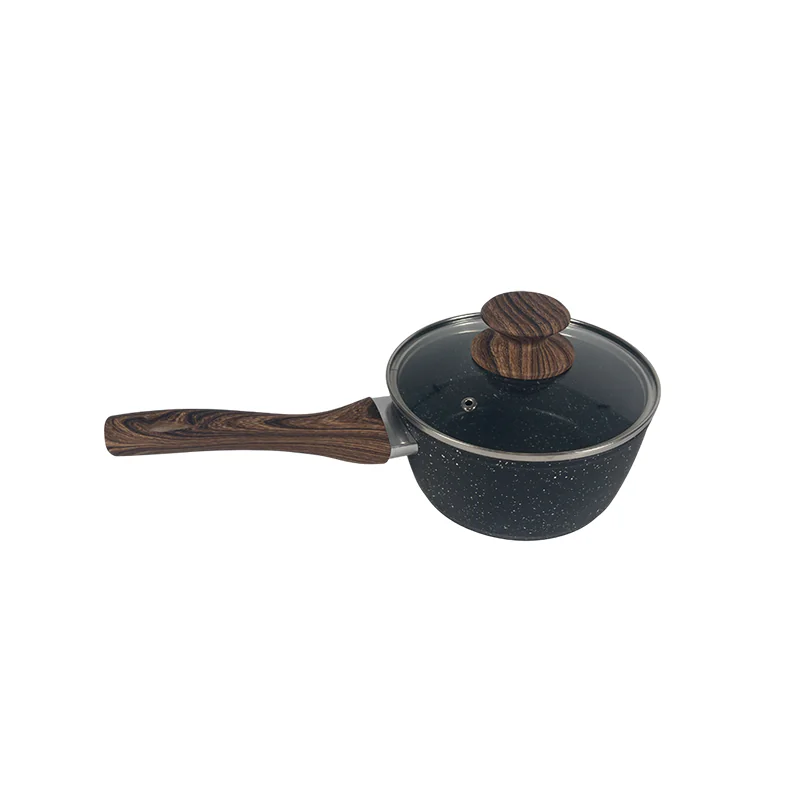 Forged Aluminum 16cm Saucepan with Non-Stick Coating and Glass Lid Wholesale