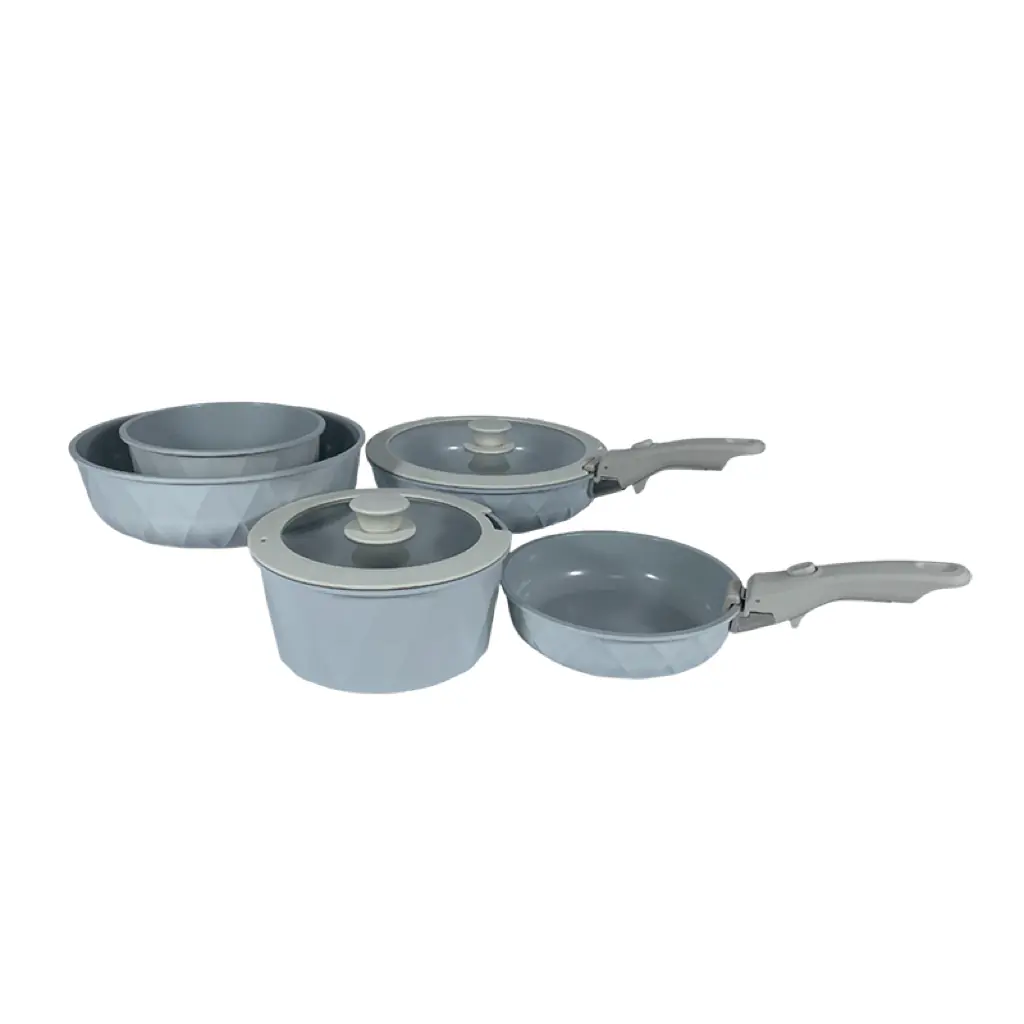 Versatile Aluminum Cookware Set with Space - Saving Design and Practical Features Wholesale