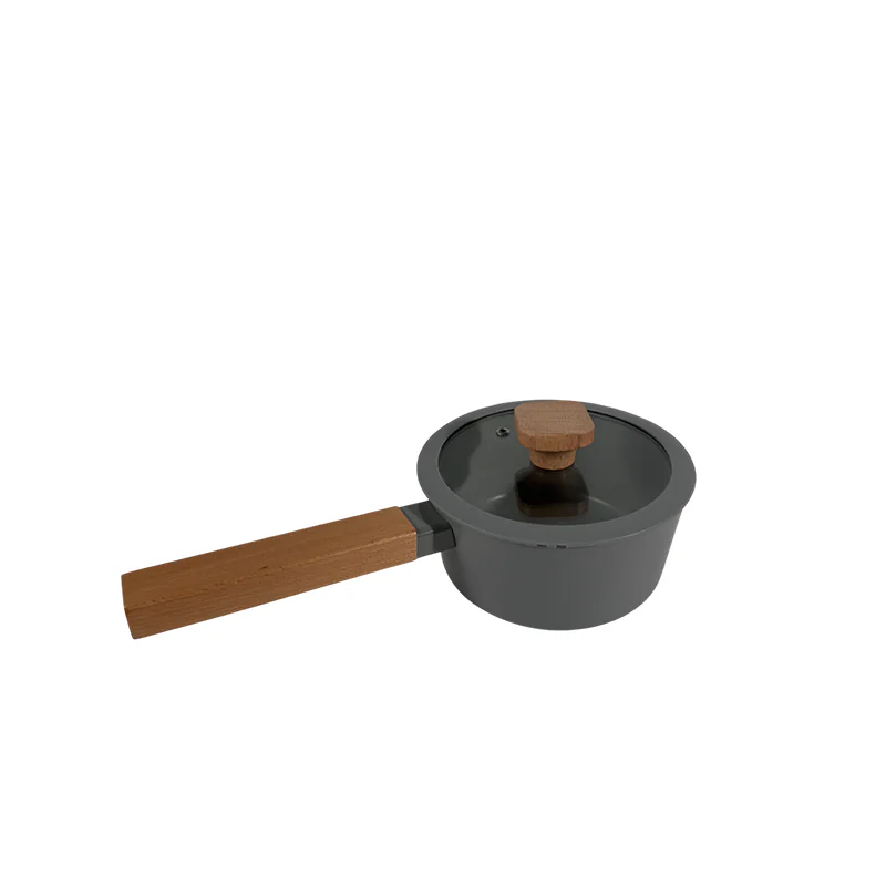 Stylish and Functional Non - stick Saucepan and Frying Pan with Wooden Accents Wholesale