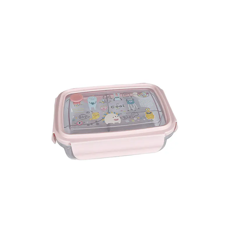 School Pink Cartoon Kids Lunch Box with Compartments Wholesale