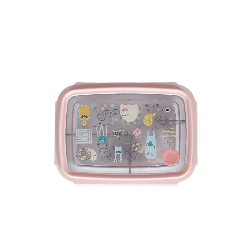 School Pink Cartoon Kids Lunch Box with Compartments Wholesale-5