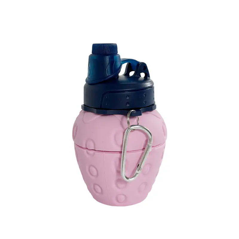 Strawberry - Shaped Collapsible Silicone Water Bottle Portable Wholesale