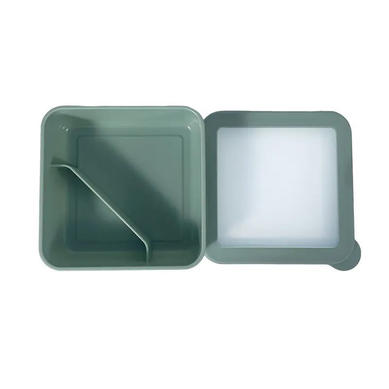 Minimalist Sage Green Lunch Box with Divider for Wholesale