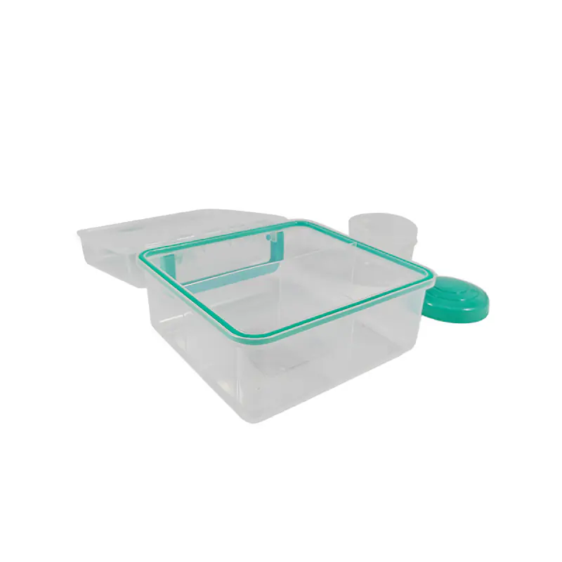 Transparent Multi - Compartment Lunch Box with Accessories for Wholesale