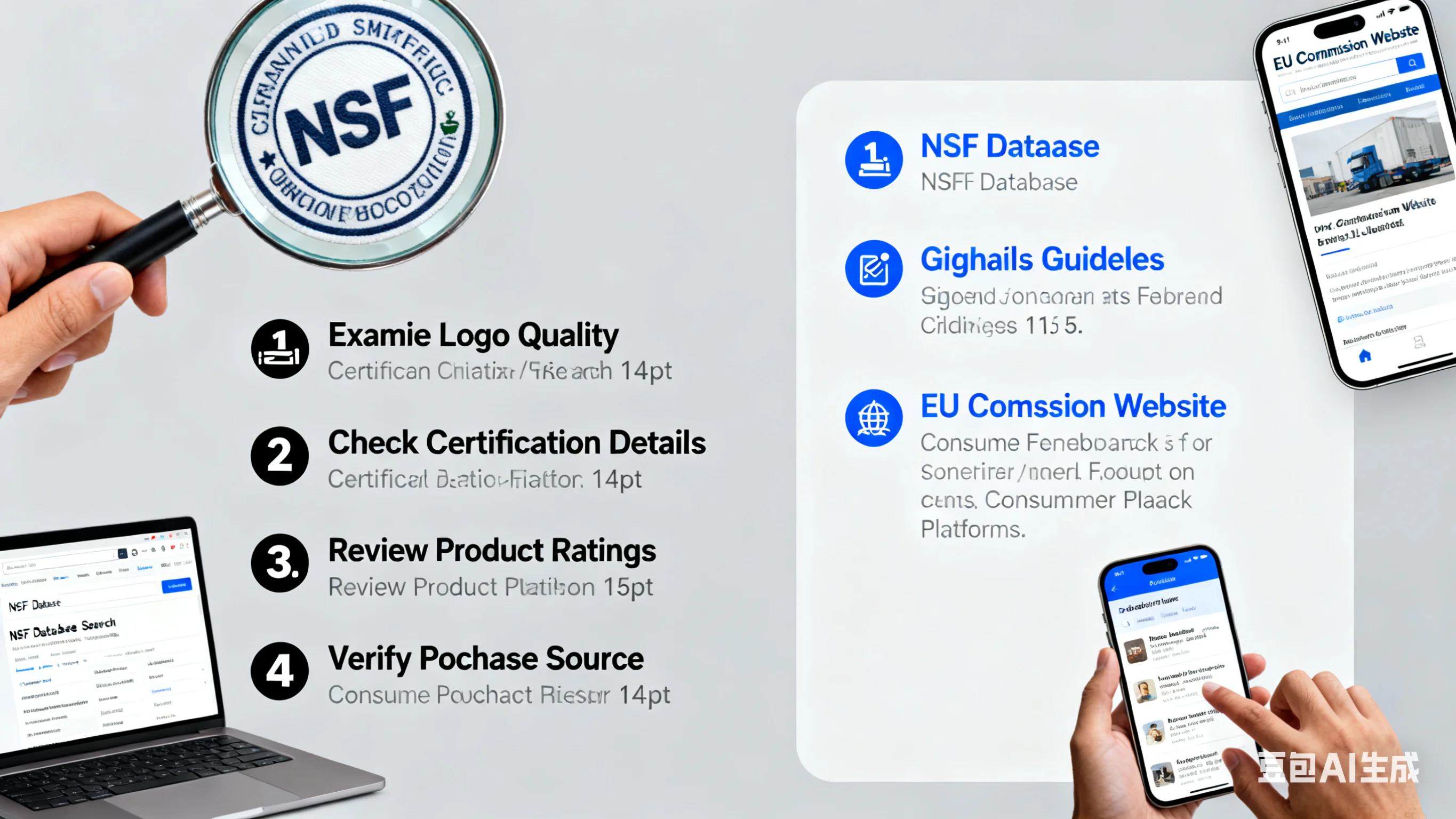 Logotipo de utensilios de cocina con certificación NSF