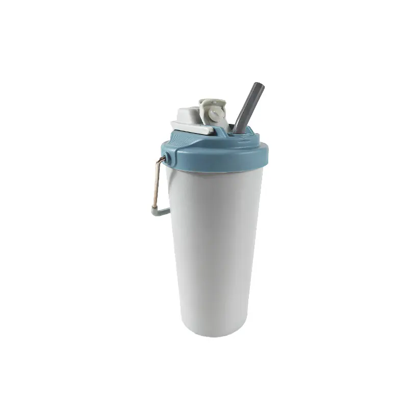 Minimalist White Stainless Steel Tumbler with Straw Lid for Wholesale