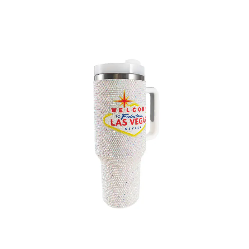 40oz Diamond Vacuum Bottle With Handle Wholesale --side