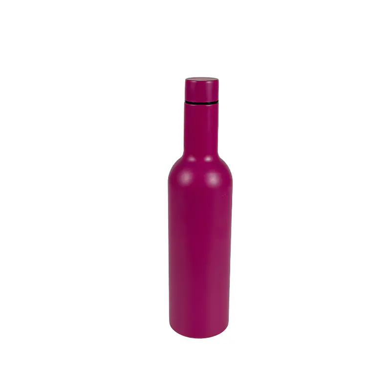 Stylish Magenta Stainless Steel Wine - Shaped Bottle for Wholesale