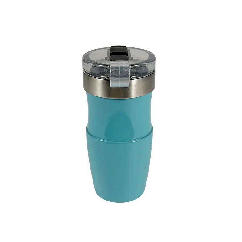 Stylish Teal Stainless Steel Tumbler with Flip - Top Lid for Wholesale