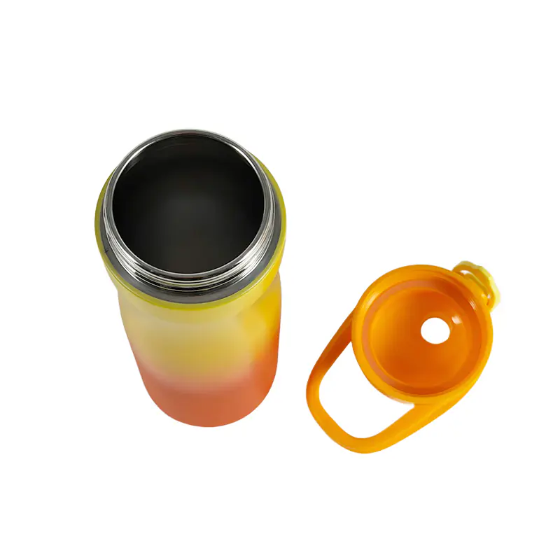 Vibrant Yellow - Orange Gradient Stainless Steel Water Bottle with Flip - Top Lid for Wholesale