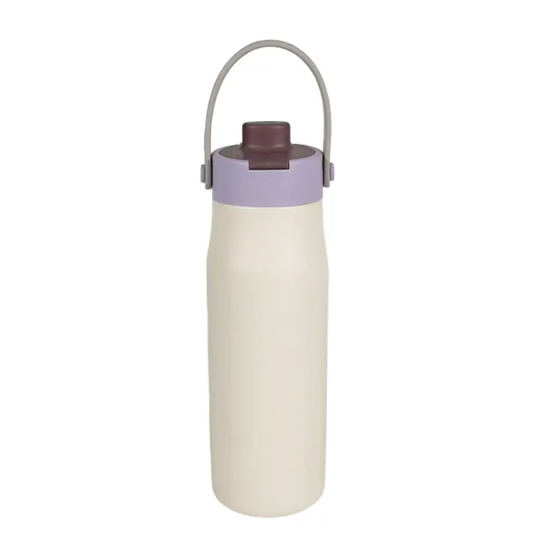 AU-BT0300 (1)-2025121903354086 Trendy Cream & Lavender Stainless Steel Water Bottle with Carry Handle for Wholesale