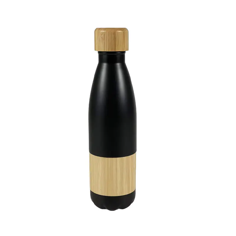 bamboo stainless steel water bottle wholesale-front