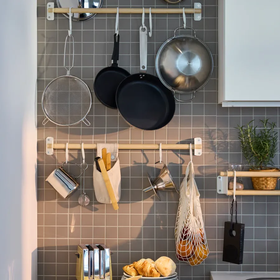Wall-mounted pot racks