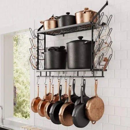 Wall-mounted pot racks