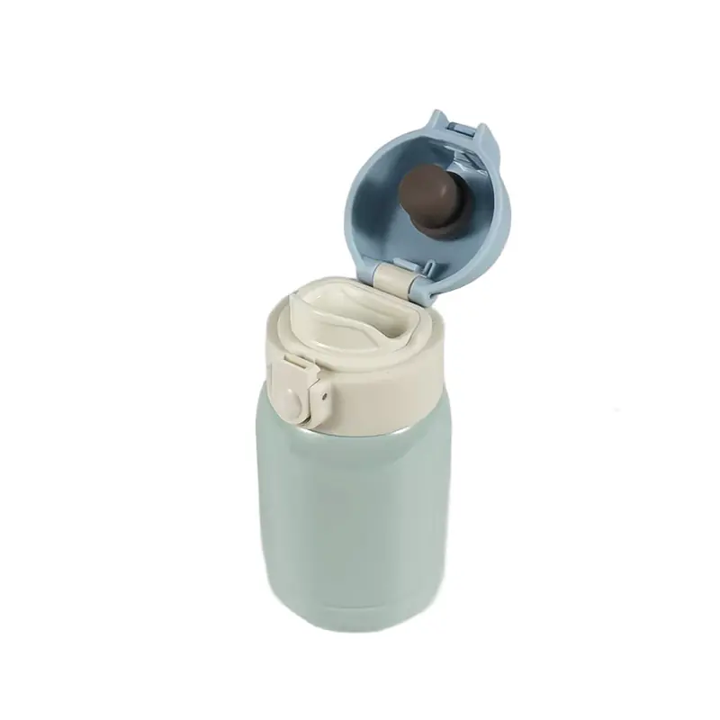 AU-BT0322(2)-2026012910443738 Fresh Mint Green Mini Stainless Steel Water Bottle with Flip-Top Lid for Wholesale