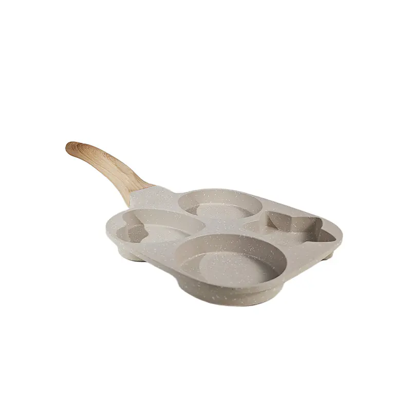 AU-CW0176 (1)-2026010810372286 Minimalist Beige Aluminum Multi-Compartment Baking Pan with Wooden Handle for Wholesale