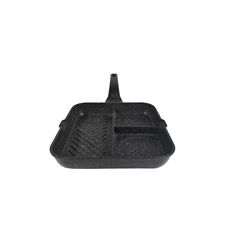 Stone Coated Sectioned Grill Pan Wholesale-front