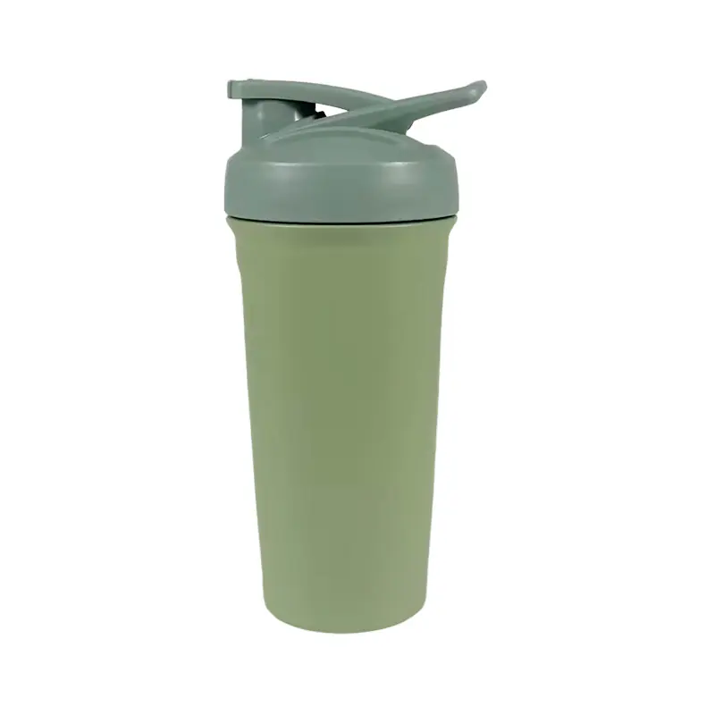 age Green Stainless Steel Sports Shaker Bottle with Flip-Top Lid for Wholesale