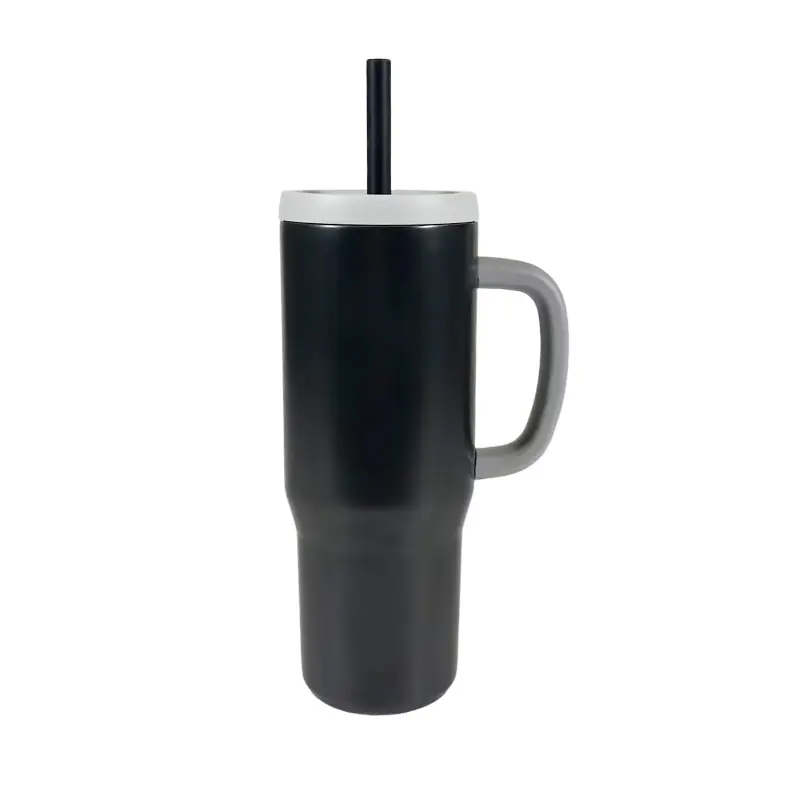 Stainless Steel Insulated Tumbler with Handle and Straw Wholesale-1