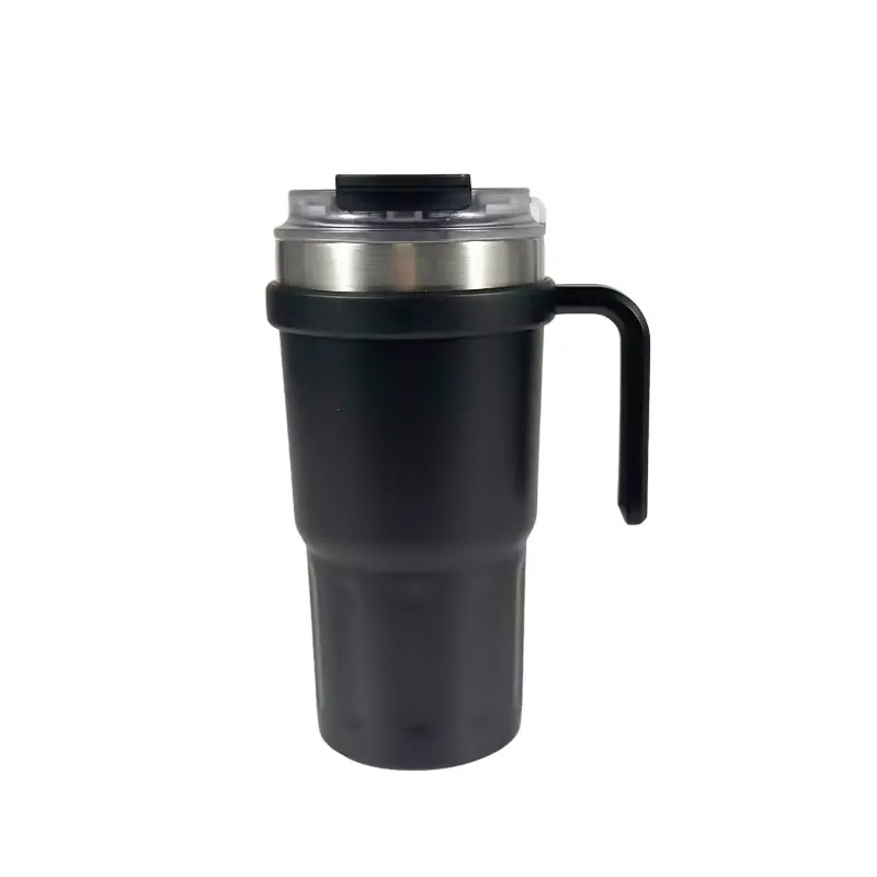 Stainless Steel Travel Mug with Flip Top Lid and Handle Wholesale