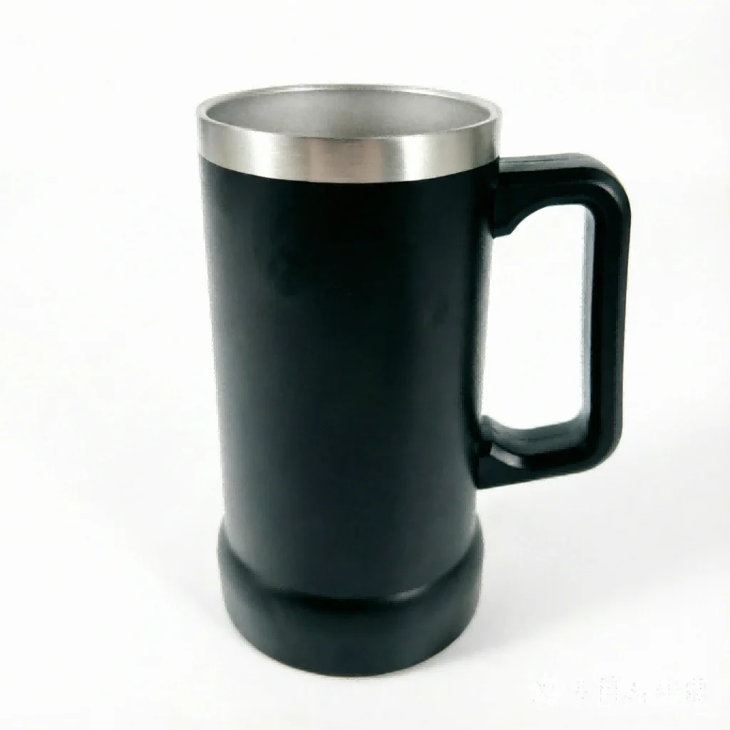 Matte Black Stainless Steel Handled Mug for Wholesale