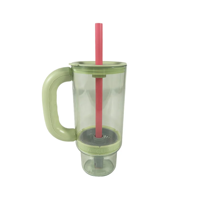 Large Capacity Plastic Infuser Tumbler with Handle and Straw Wholesale-4